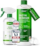 PRINOX 1030ml Enzymreiniger Konzentrat inkl. Mischflasche I STARKER GERUCHSENTFERNER I Ergibt bis zu 40L Geruchsneutralisierer I Beseitigt Hundeurin, Katzenurin Geruch tiefgreifend uvm. I Made in DE