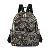 ALAZA Sun Moon Stars Witchy Mini Rucksack Geldbörse für Frauen Reisetasche Mode Tagesrucksack Rucksack Schultertasche, Mehrfarbig, Small, Kompakt