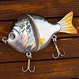 CFTGIW Minnow-Angelköder aus Hartplastik, Zweiteilige Angelköder mit Gelenken, 9 cm, 34,5 G, Sinkender Bluegill-Schwimmköder, Glide-Köder, Kurbelköder, Wobbler, Bass, Tackle, Pulver Kann und (1)