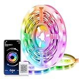 Mexllex LED Strip 5m, LED Streifen 5m, Musik Sync, Farbwechsel LED Lichterkette, Steuerbar via App, für Party, Zuhause, Schlafzimmer, TV, Küche Deko