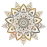 KQDRAVINE Wandtattoo Mandala Wandsticker Mandala für Schlafzimmer Wandaufkleber Wandtattoo Wanddeko Wandbild Boho Style Flur Yoga Wanddeko,Pflanzen Blumen Wandaufkleber für Wohnzimmer Küche Fenster