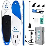 FunWater Aufblasbares Stand Up Paddle Board Surfbrett SUP Komplettes Paddleboard Zubehör Verstellbares Paddel, Pumpe, Reiserucksack, Leine, wasserdichte Tasche, Erwachsene Paddelboard