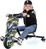 Actionbikes Motors Kinder Elektro Driftscooter 360 Grad - 250 Watt Elektromotor - 3 Geschwindigkeitsstufen - LED-Beleuchtung - Sitz verstellbar - Bluetooth - Drifter - Drift Trike (Grün Polo)