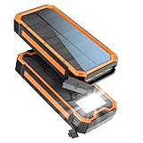 Solar Powerbank 27.000 mAh, PD20W Wasserdichtes Solar...