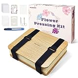 Worown Professionelles Blumenpresse-Set, Blattpresse, Pflanzenpresse, 16 x 21 cm 6 Schichten Nature Pressemappe inklusive Anleitung (Braun)