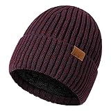 YCBMINGCAN Beanie Herren Winter Erwachsene Winter Soild Layer Wollmütze warme -Strickmütze Fliegermütze Herren (B, A)