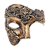 OIDEA Herren Punk Halbmaske Venezianische Maske: Braun Kupfer Herren Kostüm Maskerade mit Gummiband Steampunk Leicht angenehm für Kostümparty Phantom der Oper Maskenball Mottoparty Karneval