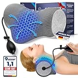 Nackenstrecker Orthopädisch Nackenwolke, Premium Nackendehner – individuell verstellbare Nackenrolle gegen Migräne, Kopf- und Nackenschmerzen – inkl. E-Book