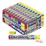 Mentos Rainbow Dragees, Frucht-Bonbons mit Orange, Erdbeer, Apfel, Heidelbeere, Himbeere, Melone & Grapefruit Geschmack, Multipack (40 Rollen à 37,5g)