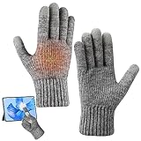 Aytop USB Beheizte Handschuhe Damen und Herren, Voll Finger Handwärmer Winterhand Warme Handschuhe Einstellbarer Temperatur Waschbares Beheizbare Handschuhe Winterhandschuhe für Ski Wandern(Grau)