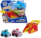 PAW PATROL – Pup Squad Launcher mit Marshall & Rex, 2 Mini Fahrzeuge (ca. 6,5cm) mit Launcher für rasanten Spielspaß, Spielzeug für Kinder ab 3 Jahren