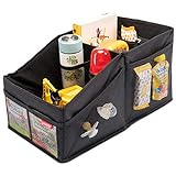 HerzensKind Auto Organizer - die praktische Faltbox für den Rücksitz oder Kofferraum. Aufbewahrungsbox zum Verstauen von Windeln Spielzeug etc. neben dem Kindersitz