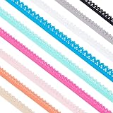 GORGECRAFT 27 Yard Spandex Spitzenband Rüschen Elastische Stirnbänder Unterwäsche Elastischer Rand Stretch Farbige Elastische Spitzenborte Zum Nähen von Haargummi Dessous 9 Farben