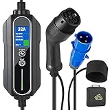 Ladekabel typ 2 3PIN CEE auf Typ 2 7.4kW 32 A CEE auf Typ 2 5m Typ 2 ladekabel universal Geeignet für Eurocars EV-EVSE IEC 62196 Universal(Schwarz)