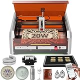 Laser Graviermaschine 20W, Woxcker L8 MAX Lasergravur Maschine, All-in-One-Vormontage-Laserschneider mit Mehrfachschutzgehäuse, Air Assist, Honeycomb und Kamera, für Holz, Metall, Acryl, Glas