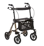 Dietz Taima S-GT Leichtgewichtrollator faltbarer Rollator aus Aluminium mit Rückengurt und Tasche