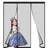 Magnetvorhang Magnetischer 50x80cm Fliegenvorhang Moskitonetz,Magnet Fliegenvorhang,Klebemontage Ohne Bohren,für Balkontür Kellertür Terrassentür Schwarz