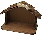 dekoprojekt Krippenstall Stall mit Komet: WeihnachtsSzene, Holz, Braun