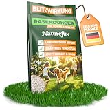 Natureflix Rasendünger Frühjahr & Sommer | Mineralischer Langzeitdünger gegen Moos & Unkraut | Tierfreundlich & staubarme Granulat-Körnung 2–5 mm (Frühlingsdünger, 20kg für 1000m²)