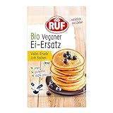 RUF Bio Veganer Ei-Ersatz, 100% pflanzlicher Vollei-Ersatz,zum Backen,für Desserts,zum Panieren,für vegane Mayonnaise,28g Beutel (entspricht 4 Eiern)