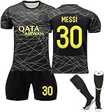 24 25 Miami Barcelona Paris PSG Trikot Kinder # 10 # 30 New Retro Home Away Red Blue Stripe White Green Football Jerseys All Messi Kids Mens Soccer Sport T Shirt Shorts Socks Tracksuit Outfit Kit