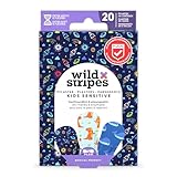 Wild Stripes Kinderpflaster Set I Fingerpflaster I Kids Space I Pflaster Kinder Hautfreundlich I Wasserdichte Pflaster Wasserresistent I Wundpflaster 24h Schutz I Weltraum-Designs I 20 Stück