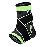 Xalveria nlorthotal Verstellbare Sprunggelenkbandage für Sport – Flexibel & Atmungsaktiv für Damen & Herren, Knöchelstütze für Fußball, Laufen, Fitness, Yoga (Grün,L)