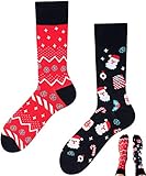 TODO Colours Weihnachtssocken Herren und Damen, Socken Weihnachten Lustig (Weihnachtssocken 43-46)