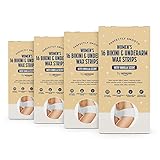 by Amazon Bikini-Wachsstreifen mit Vanille-Duft, gewebtes, sanftes Stoffpapier mit 4 Post-Depilations-Tüchern, 16 Stück, 4er-Pack