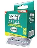 Derby Extra Zweischneidige Sicherheits-Rasierklingen, Pack mit 100 Klingen