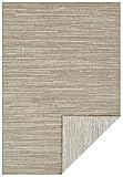 Elle Decoration In -und Outdoor Mèlange - Flachgewebe Wendeteppich modernes Design meliert robust pflegeleicht wasseranweisend Balkon Terrasse Garten Wohnzimmer Büro Schlafzimmer- Linen, 240x340