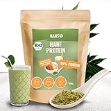 Bio Hanfprotein Pulver 1000g I 55% Eiweiß | Proteinpulver aus Deutschland | Pflanzliches Hanfpulver ohne Zusatzstoffe | Superfood Eiweißpulver mit essenziellen Aminosäuren | Vegan I HANS Brainfood