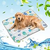 Bocguy Kühlmatte Hund, 100x70cm Kühldecke Hund, Kühlmatte für Große Hunde Katze, Selbstkühlende Hundematte, Hundedecke Sommer für Haustiere für Zuhause Unterwegs Oder im Auto(Gray - Regenwald)
