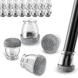 Ezprotekt 32 Stück Kleine Silikon Stuhlbeinkappen Rund (10–15mm) – Stuhlkappen mit Grau Filz für Stuhlbeine – Stuhlbeinschoner Transparent