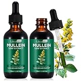2 Pack Mullein Drops für die Lunge, Mullein Leaf Extract mit Chlorophyll, Mullein Leaf Extract Supplement, Mullein Leaf Extract für die Reinigung der Lunge und Unterstützung der Atemwege