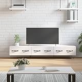 Youuihom Fernsehtisch Wohnzimmer Möbel Esszimmer Schrank TV-Schrank TV-Schrank Hochglanz-Weiß 150x36x30 cm Holzwerkstoff Geeignet für Wohnzimmer, Esszimmer, Schlafzimmer, Büro