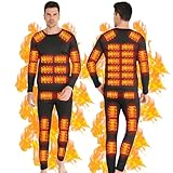 GHKWXUE Beheizte beheizbare unterwäsche Herren,Winter Elektrische heizunterwäsche Damen Set,USB-Konstanttemperatur 42 Zonen intelligente beheizte,for Winter Skiing and Cycling & XL