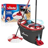 Vileda TURBO Wischmopp Komplett Set, Bodenwischer mit Mikrofaser-Moppkopf, Teleskopstiel (58-123cm), Eimer mit Schleuder und Fußpedal, für alle Böden, nachhaltiges Wischsystem, Eco-Verpackung