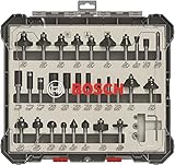 Bosch 30tlg. Fräser Set Mixed (für Holz, Zubehör Oberfräsen mit 8 mm Schaft)