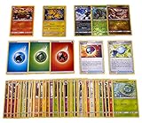 Pokemon Karten - 50 Verschiedene deutsche Karten inkl. garantierter Holo, Reverse Holo & Rare Karte + 100 Ultra Pro Kartenhüllen