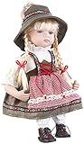 PEARL Sammlerpuppe: Sammler-Porzellan-Puppe Anna mit bayerischer Tracht, 34 cm (Porzellanpuppen, Trachtenpuppen Sammler, Mitbringsel)