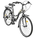 28 Zoll Grace Citybike Shimano 21-Gang mit Beleuchtung Schwarz