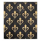 Quteprint Fleur de Lis magnetischer Geschirrspüler-Aufkleber, goldfarben, glitzernd, 58,4 x 66 cm, PVC, für Küche, Kühlschrank, Geschirrspüler, abnehmbarer Kratzschutz