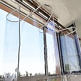 Strapazierfähige transparente Abdeckplane, verstärkte, wasserdichte PVC-Plane (0,35 mm/400 g/m²) für Outdoor-Camping, Abdecken und robusten Schutz
