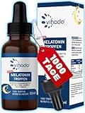 Vihado Melatonin Tropfen - 1000 Nächte - Sofort und schnell - Extra hochdosiert (Forte) - Besser da Melatonin Komplex, 50 ml (1000 Tropfen)