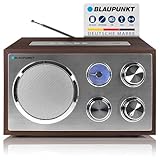 Blaupunkt RXN 19 WN Retro Radio, UKW FM Küchenradio, einfache Bedienung, Radio klein, Analog Tuner, USB-Port 2.0, SD Kartenleser, Antenne, Holz-Gehäuse, Nostalgie-Radio mit Netz-Kabel, Walnuss
