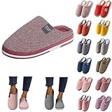 2024 Hausschuhe Damen Winter Plüsch Pantoffeln Herren Warm Filzpantoffeln Frauen Bequeme Filz Slippers Unisex Erwachsener 36-45 EU