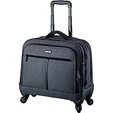 LIGHTPAK 46133 Business Laptop Trolley Phoenix, Rollkoffer mit 4 Leichtlaufrollen, arretierbares Trolleysystem, Businesskoffer, Laptopfach für Notebooks bis 17 Zoll, Grau, Koffer 43,5 x 44,5 x 21 cm