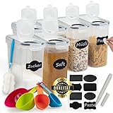 Soz ® 6x2,5L Vorratsdosen mit Deckel - Müsli Schüttdose & Frischhaltedosen - BPA freie Kunststoff Vorratsdosen, luftdicht, Trockenfutterbehälter (6er Set)