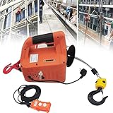 Elektrische Seilwinde 500kg - Tragbarer elektrischer Stahldrahtseil-Hebezeug für Fabriken, Lager, Baustellen